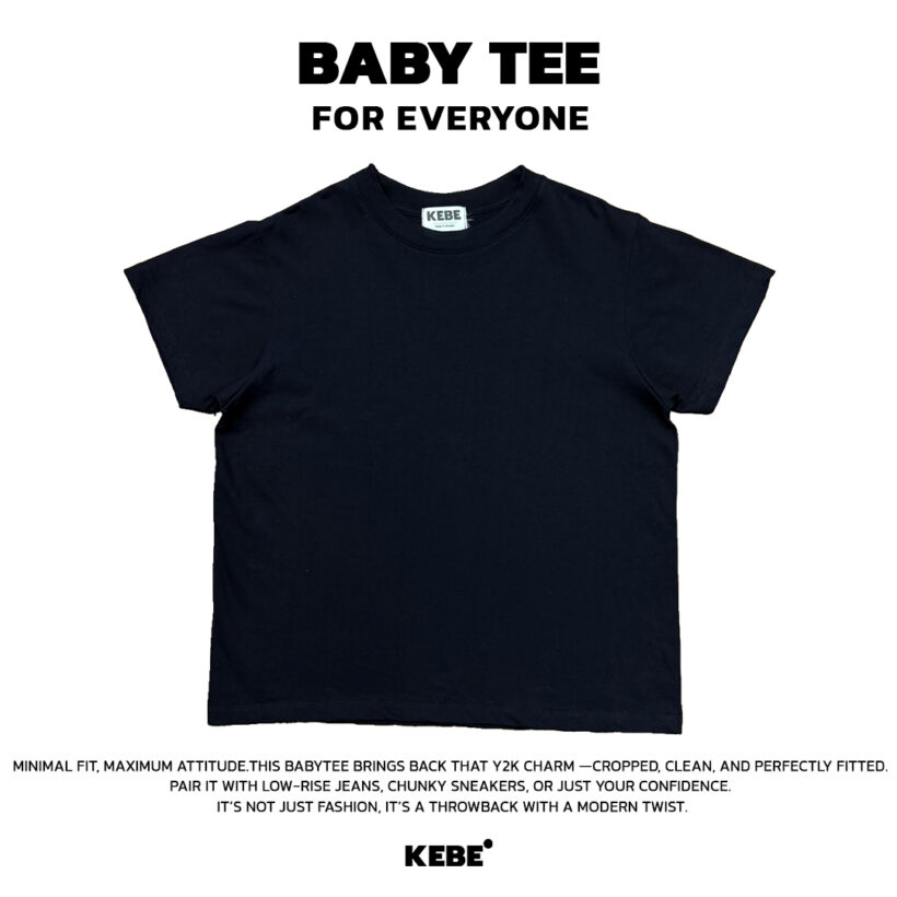 baby tee สีดำ